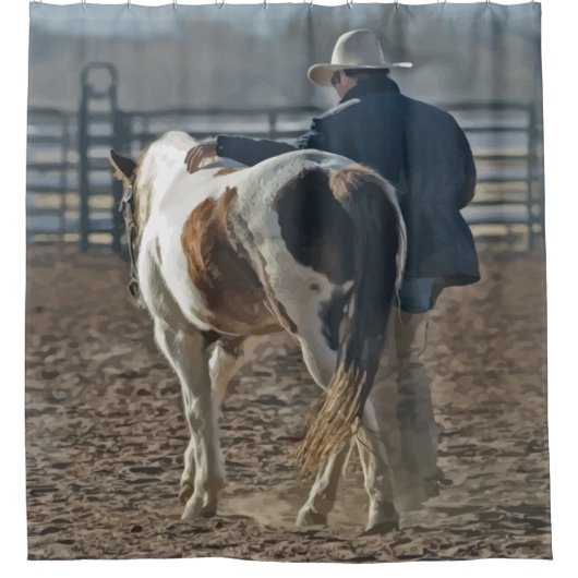 Western Cowboy Horse Duschvorhang (Vorderseite)