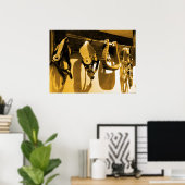 Western Cowboy Horse Stirrups & Leather Poster Art (Heimbüro)