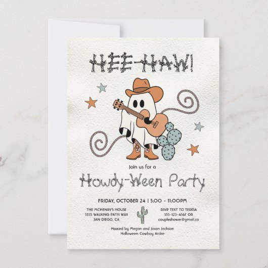 Western Cowboy Howdy-Ween Party Halloween Einladung (Vorderseite)