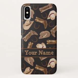 Western Cowboy-Hut Boost Black Name personalisiert Case-Mate iPhone Hülle