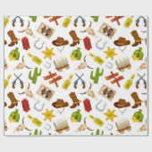 Western Cowboy Icons Geschenkpapier (Flach)