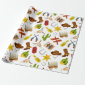 Western Cowboy Icons Geschenkpapier (Ungerollt)