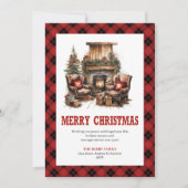 Western Cowboy Karo Büffel Weihnachtskarte Feiertagskarte (Vorderseite)