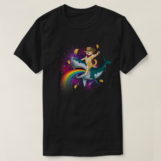 Western Cowboy Katze im Taco Space Ra T-Shirt (Design vorne)