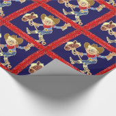 Western Cowboy-Kind auf Stick-Pferd Geschenkpapier (Ecke)