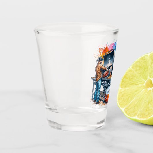 Western Cowboy Kochen GRILLEN Pit Custom Schnapsglas (Links)