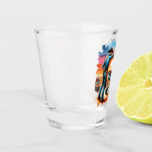 Western Cowboy Kochen GRILLEN Pit Custom Schnapsglas (Links)