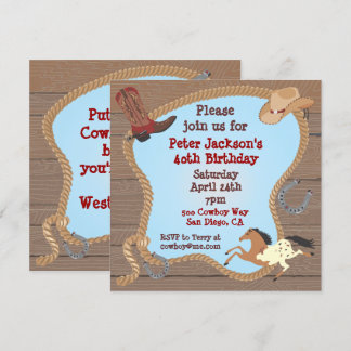 Western Cowboy Lasso Party Einladung