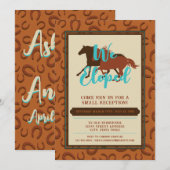 Western Cowboy Leather Brown Horse Elopement Einladung (Vorne/Hinten)