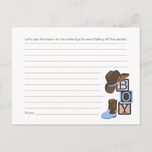 Western Cowboy Mama Tipp Karte (Vorderseite)