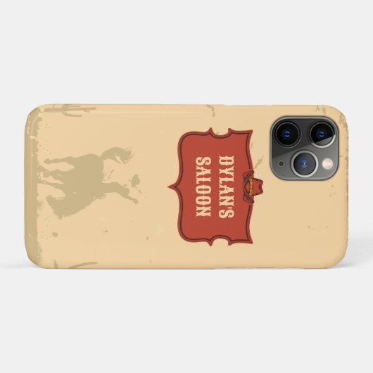 Western Cowboy Monogram Rustikaler Name Saloon Case-Mate iPhone Hülle (Rückseite (Horizontal))