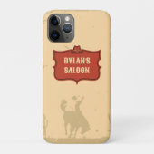 Western Cowboy Monogram Rustikaler Name Saloon Case-Mate iPhone Hülle (Rückseite)