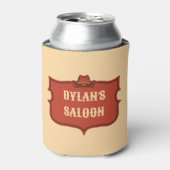 Western Cowboy Monogram Rustikaler Name Saloon Dosenkühler (Kanne Vorderseite)