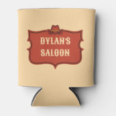 Western Cowboy Monogram Rustikaler Name Saloon Dosenkühler (Vorderseite)