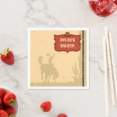 Western Cowboy Monogram Rustikaler Name Saloon Serviette (Beispiel)