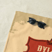 Western Cowboy Monogram Rustikaler Name Saloon Strandtuch (Beispiel)