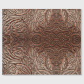 Western Cowboy-Naturstil aus geschliffenem Leder Geschenkpapier (Flach)