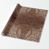 Western Cowboy-Naturstil aus geschliffenem Leder Geschenkpapier (Ungerollt)