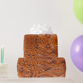 Western Cowboy-Naturstil aus geschliffenem Leder Geschenkpapier