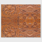 Western Cowboy-Naturstil aus geschliffenem Leder Geschenkpapier (Flach)