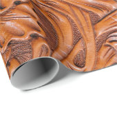 Western Cowboy-Naturstil aus geschliffenem Leder Geschenkpapier (Rolleneckpunkt)