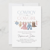 Western Cowboy oder Cowgirl Geschlecht Enthüllung Einladung (Vorderseite)