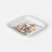 Western Cowboy on Horse Personalisiert Geburtstag Pappteller (Gewinkelt)