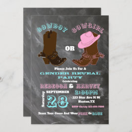 Western Cowboy or Cowgirl Gender Reveal Party Einladung