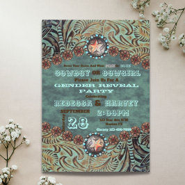 Western Cowboy or Cowgirl Gender Reveal Party Einladung