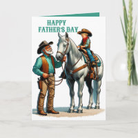 Western Cowboy Pferd Kind Glücklicher Vater Tag 4