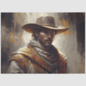 Western Cowboy Portrait Art Decoupage Seidenpapier (Vorderseite)