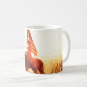 Western - Cowboy-Portrait mit US-Flagge Kaffeetasse (VorderseiteRechts)