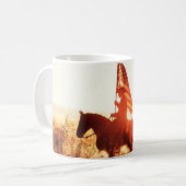 Western - Cowboy-Portrait mit US-Flagge Kaffeetasse (Vorderseite Links)