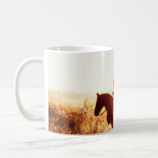 Western - Cowboy-Portrait mit US-Flagge Kaffeetasse (Links)