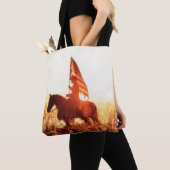 Western - Cowboy-Portrait mit US-Flagge Tasche (Von Nahem)