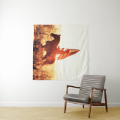 Western - Cowboy-Portrait mit US-Flagge Wandteppich (Beispiel (Horizontal))