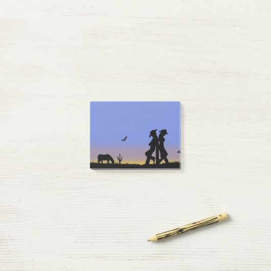 Western-Cowboy Post-it Klebezettel (Auf Schreibtisch)