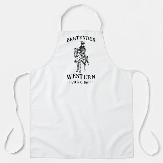 Western Cowboy Pub & Bar Custom Barkeeper Schürze (Vorderseite)