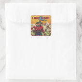 Western Cowboy Quadratischer Aufkleber (Tasche)