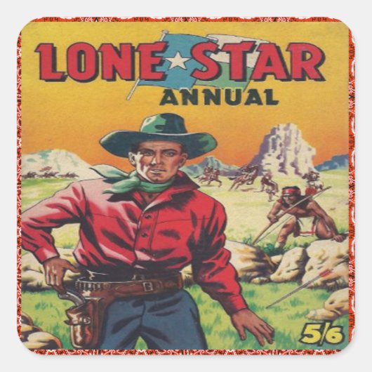 Western Cowboy Quadratischer Aufkleber (Vorderseite)