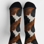 Western Cowboy Ranch Cowhide Pattern Socken (Oben)