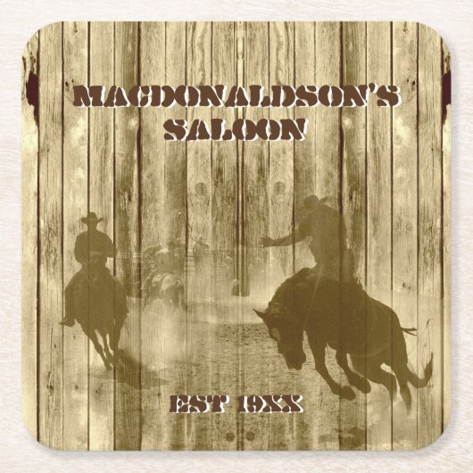 Western Cowboy Ranch Thema Rechteckiger Pappuntersetzer (Vorderseite)