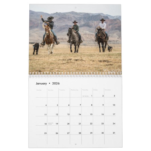 Western Cowboy Ranching Calendar Kalender (Jan 2026)