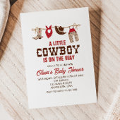 Western Cowboy Red Baby Dusche Einladung