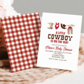Western Cowboy Red Baby Dusche Einladung