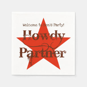 Western Cowboy Red Star Geburtstagsparty Napkins Serviette