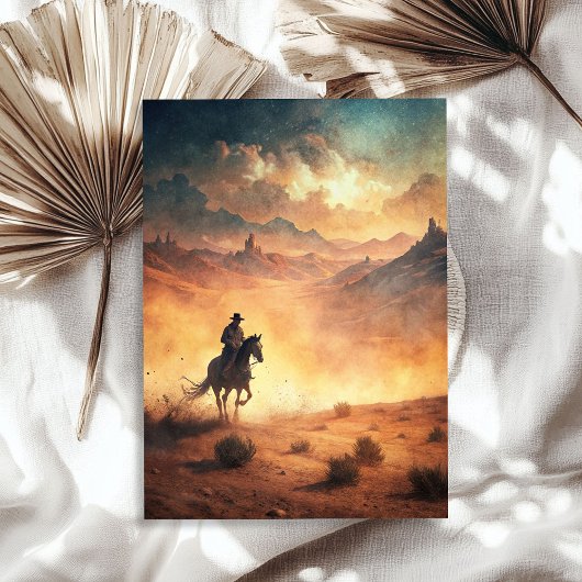 Western Cowboy reiten auf der Prärie Seidenpapier