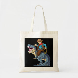 Western Cowboy Riding T Rex Dinosaur Wild West Din Tragetasche