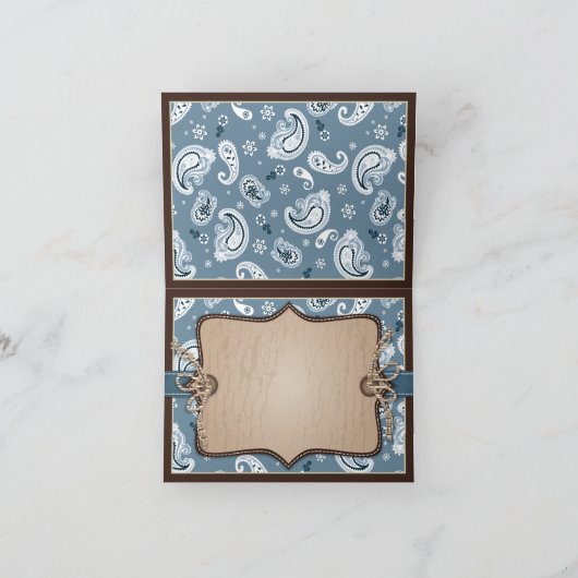 Western Cowboy Rocking Horse Bandanna Vielen Dank Dankeskarte (Innenseite)