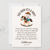 Western Cowboy Rocking Horse Boy Babydusche Dankeskarte (Vorderseite)